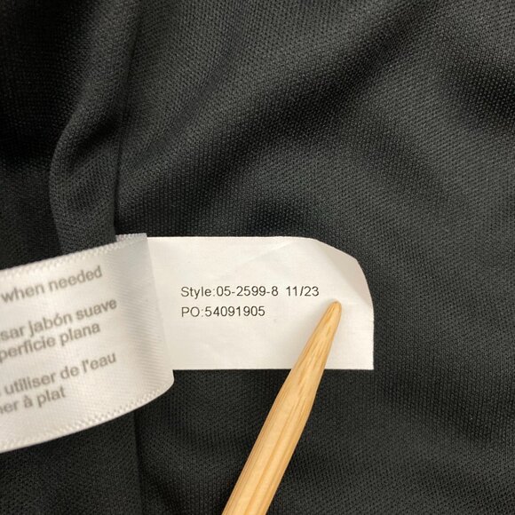 NWT Eloquii Cross Front Midi Dress Size 22 Black Long Sleeve Self-ties Neutral - Picture 9 of 9